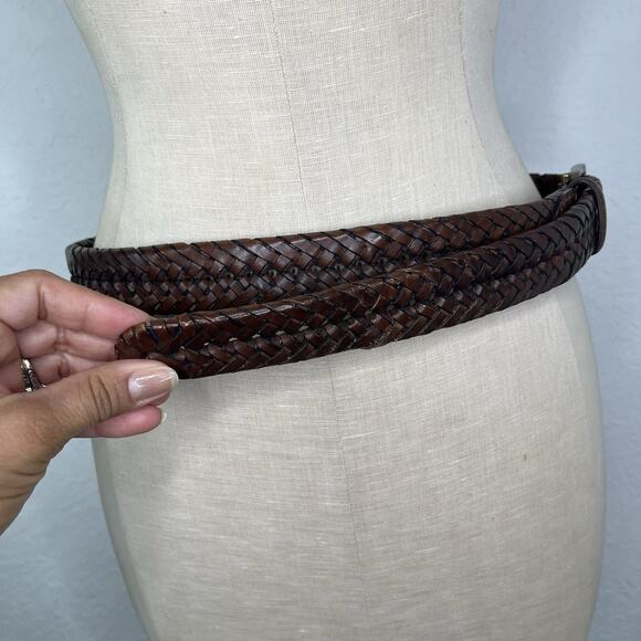 Lands End Braided Brown Leather Belt Size US 36, classic, outdoor, closet staple - Picture 5 of 10